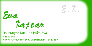 eva kajtar business card